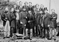 Picture of Prince Arthur turning the first sod for narrow gauge Toronto, Grey and Bruce Railway of Ontario Canada