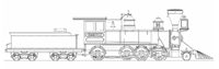 Plan for narrow gauge Locomotive #16 of the Toronto Grey & Bruce Railway of Ontario Canada